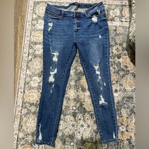 Judy Blue Distressed Skinny Jeans in Blue